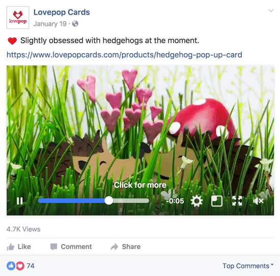 Post de facebook que se utiliza como ejemplo