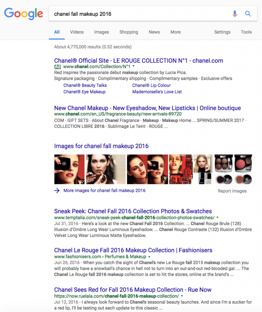 Imagen del navegador en la posición SEO necesaria