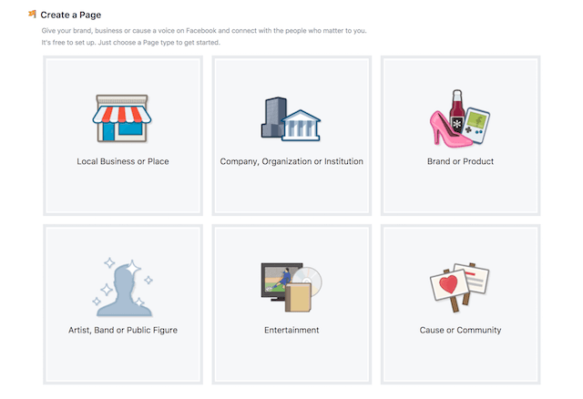 Cómo iniciar un tipo de página de Facebook